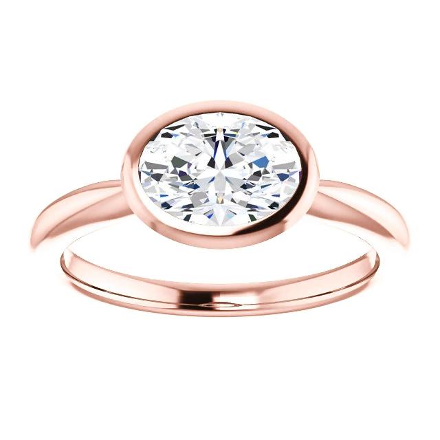 Solitaire Diamond Ring 4 Quilates Bezel Setting Joias de ouro rosa - harrychadent.pt