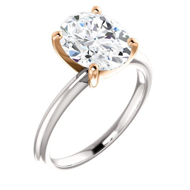 Solitaire Diamond Ring Dois Tons 5 Quilates Mulheres Joias - harrychadent.pt
