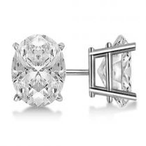 Solitaire Diamond Stud Earring em ouro maciço 14K diamante com corte oval 4 ct - harrychadent.pt