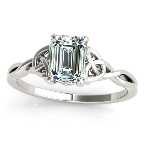 Solitaire Emerald Diamond Ring estilo nó torcido 2.50 quilates - harrychadent.pt