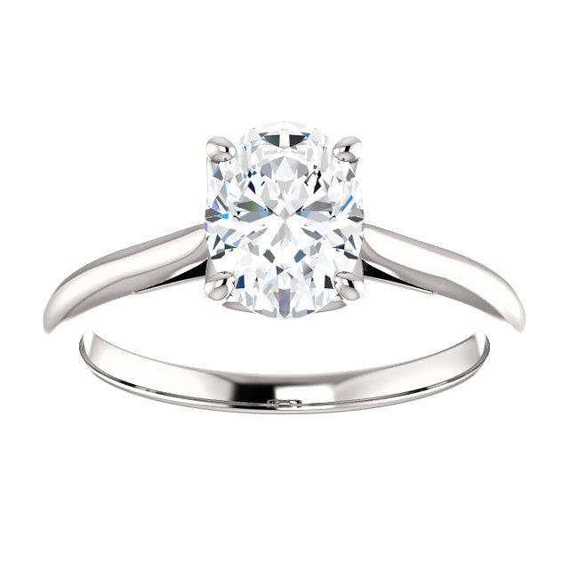 Solitaire anel de noivado oval 5 quilates ouro branco 14K - harrychadent.pt