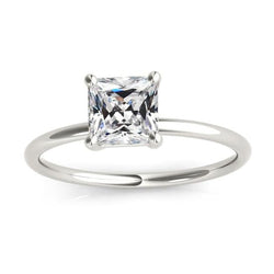 Solitaire Engagement Ring Square Old Cut Diamond White Gold 3 Carats