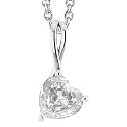 Solitaire Heart Old Miner Real Diamond Pendant 4.50 Carats Jewelry