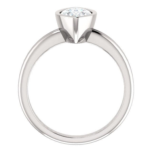 Solitaire Marquise Diamond Ring 3 quilates Conjunto de moldura em ouro branco 14K - harrychadent.pt