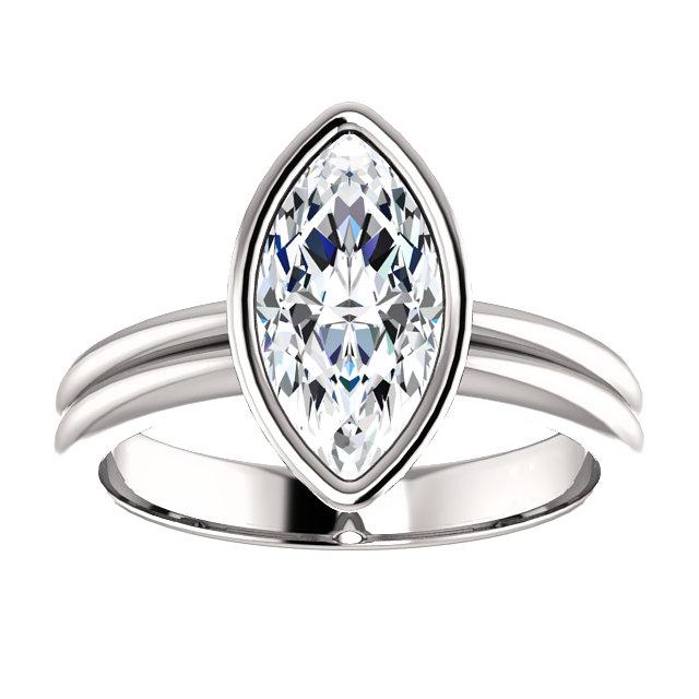 Solitaire Marquise Diamond Ring 3 quilates Conjunto de moldura em ouro branco 14K - harrychadent.pt