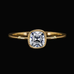 Solitaire Old Miner Diamond Ring Bezel Set Vintage Style 1.50 Carats