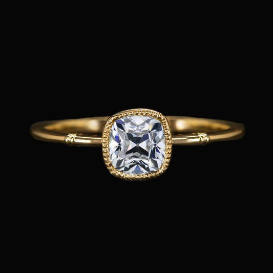 Solitaire Old Miner Diamond Ring Center Stone Setting: Bezel Set Vintage Style 1.50 quilates - harrychadent.pt