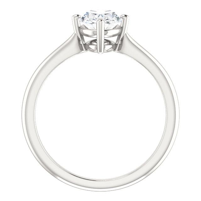 Solitaire Oval Diamond Ring 4 quilates 4 pinos com configuração ouro branco 14K - harrychadent.pt