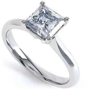 Aliança Solitaire Princess Cut Sparkling de diamante de 2.25 quilates - harrychadent.pt