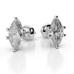 Solitaire Prong Set Diamond 3.80 Carats Lady Studs Earrings Wg 14K