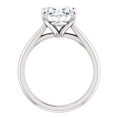 Anel Solitaire 3.50 Quilates Prong Setting Joias ouro branco 14K - harrychadent.pt
