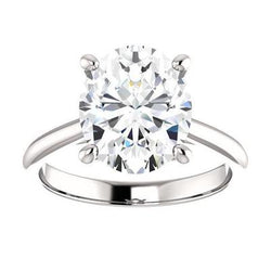 Solitaire Ring 3.50 Carats Prong Setting Jewelry White Gold 14K