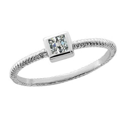 Solitaire Ring Cushion Old Miner Diamond Bezel Rope Style 1.50 Carats