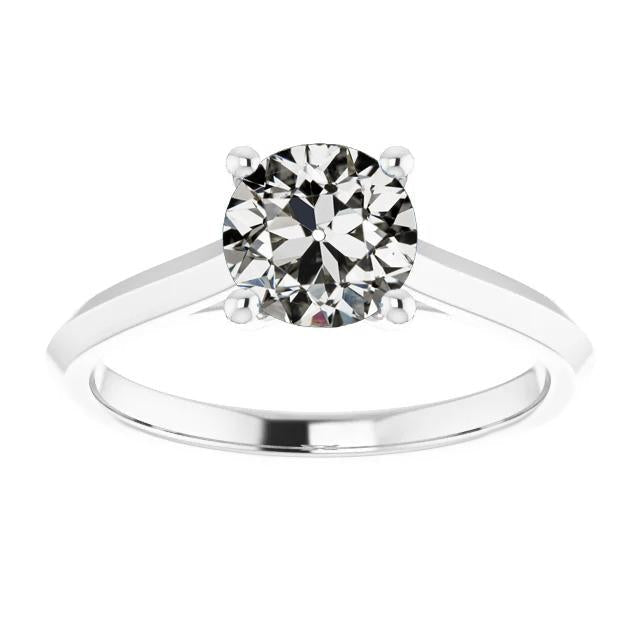 Solitaire Ring Old Mine Cut Diamond 4 Prong Set 2 Quilates - harrychadent.pt