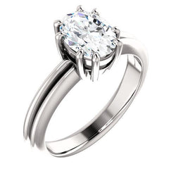 Solitaire Ring Oval Cut 5 Carats Split Shank Prong Setting Jewelry New