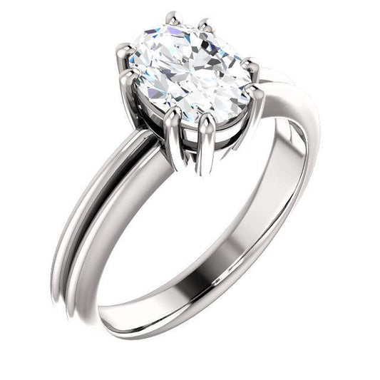 Anel Solitaire Oval Cut 5 Quilates Split Shank Prong Setting Joias Novo - harrychadent.pt