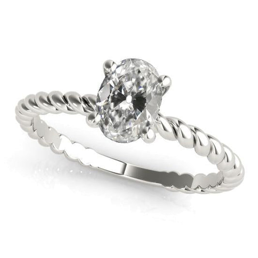 Anel Solitaire Oval Old Cut Diamond com 4 pontas de corda estilo 2.50 quilates - harrychadent.pt