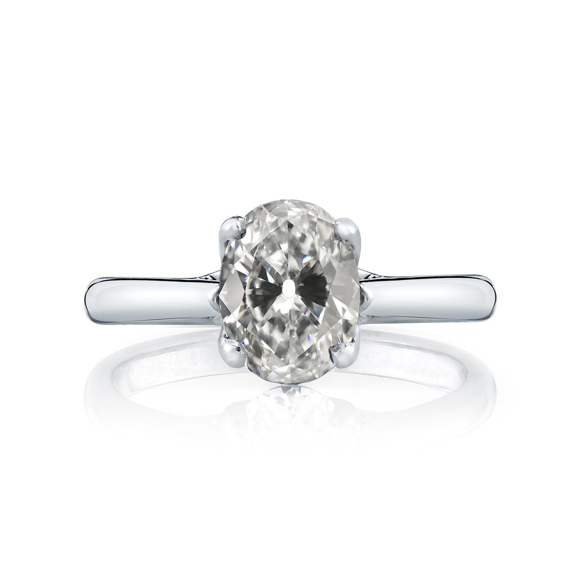 Solitaire Ring Oval Old Mine Cut Diamond Branco Ouro 3 Quilates - harrychadent.pt