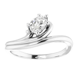 Solitaire Ring Pear Old Miner Diamond Twisted Shank 2 Carats
