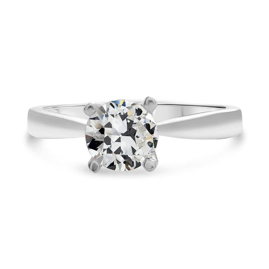 Solitaire Ring Round Old Mine Cut Diamond Cônico Haste 2 Quilates - harrychadent.pt