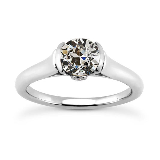 Anel Solitaire Redondo Antigo Mineiro com Diamantes e Joias de Ouro 2 Quilates - harrychadent.pt