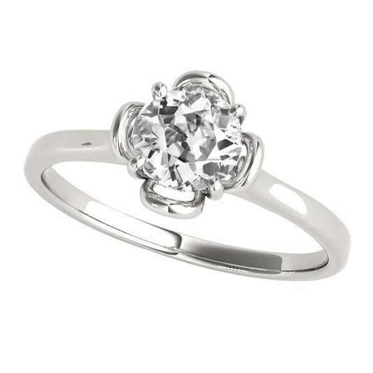 Anel Solitaire Redondo Old Miner Diamond Prong Estilo Floral 1.50 Quilates - harrychadent.pt