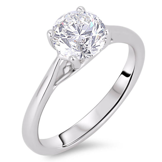 Solitaire round cut 2 quilates diamante anel de casamento ouro branco 14K - harrychadent.pt