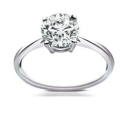 Solitaire Round Cut 2.50 Carats Diamond Engagement Ring White Gold 14K