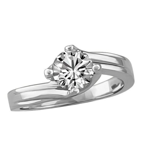 Solitaire round cut 2.75 quilates diamante anel de noivado ouro branco 14K - harrychadent.pt