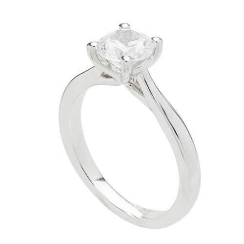 Solitaire redondo diamante 1.50 quilates anel de noivado ouro branco 14K - harrychadent.pt