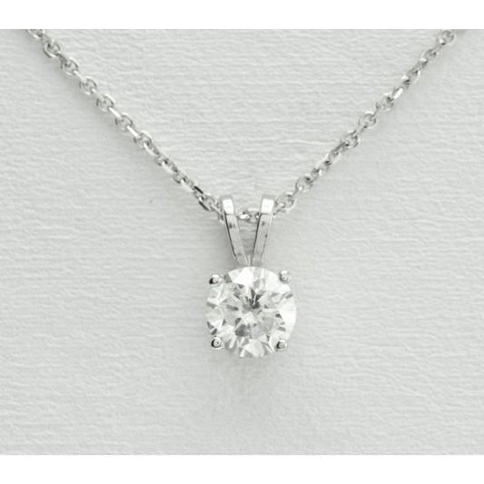 Solitaire redondo colar de diamantes pingente joias de ouro branco 0.95 ct - harrychadent.pt