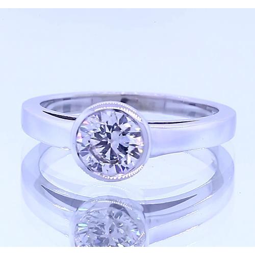 Conjunto de moldura de anel de diamante redondo de solitário de 1 quilate. ouro branco 14K - harrychadent.pt