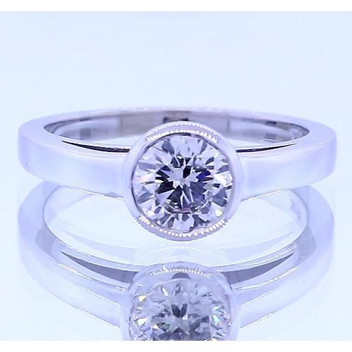 Conjunto de moldura de anel de diamante redondo de solitário de 1 quilate. ouro branco 14K - harrychadent.pt