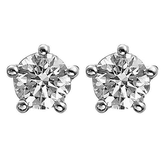 Solitaire Round Diamond Stud Earring 2.10 quilates em ouro branco sólido - harrychadent.pt