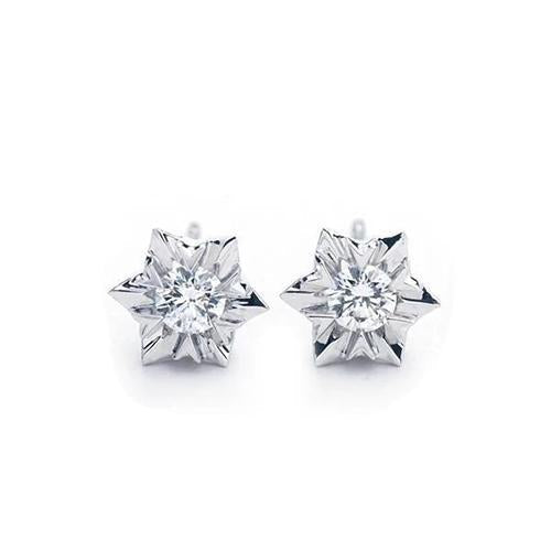 Solitaire redondo de diamante com pino e joias femininas 1.5 quilates WG 14K - harrychadent.pt