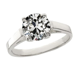 Solitaire Round Old Cut Diamond Anniversary Ring 2.50 Carats