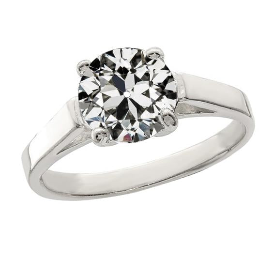 Solitaire redondo antigo corte anel de aniversário de diamante 2.50 quilates - harrychadent.pt