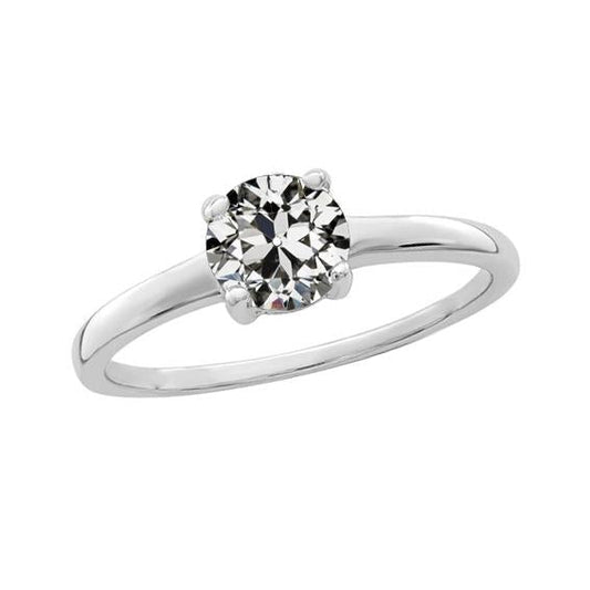 Solitaire redondo antigo corte anel de casamento de diamante haste cônica 1.50 quilates - harrychadent.pt