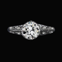 Solitaire Round Old Miner Diamond Ring Antique Style 2.50 Carats Gold