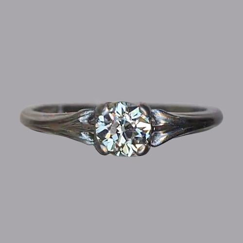 Solitaire redondo antigo mineiro anel de diamante 1 quilate joias femininas de ouro - harrychadent.pt