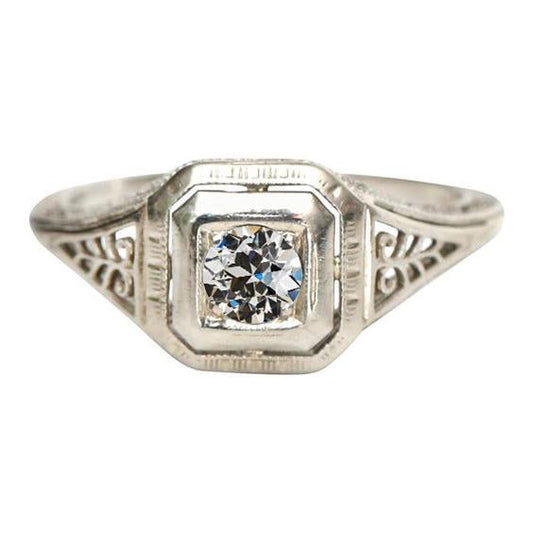 Solitaire redondo antigo mineiro anel de diamante 1 quilate estilo vintage - harrychadent.pt