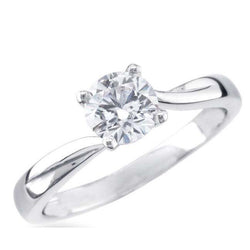 Solitaire Sparkling Brilliant Cut 1.75 Carats Real Diamond Engagement Ring