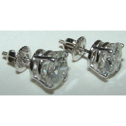 Solitaires Diamond Stud Earrings 4 Carats New