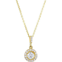 Sparkling 1.45 Carats Diamonds Pendant Necklace Yellow Gold 14K