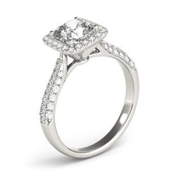 Sparkling 2 Carat Cushion Diamond Engagement Ring Solid Gold 14K