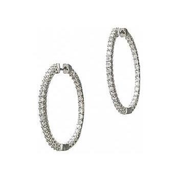 Espumante 2.90 quilates com diamantes e brincos de aro feminino ouro branco 14K - harrychadent.pt