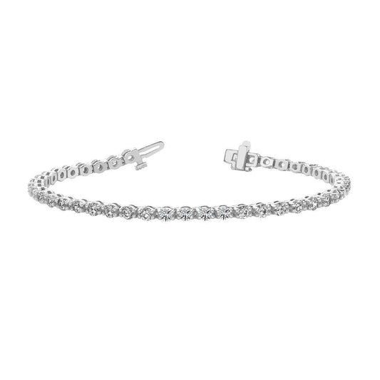 Bracelete de tênis brilhante de 4.20 quilates de diamante redondo em ouro branco sólido - harrychadent.pt