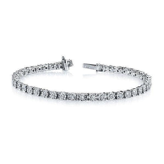 Bracelete brilhante de tênis de 5.85 quilates de diamantes redondos ouro branco 14K - harrychadent.pt