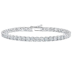 Sparkling 9 Carats Round Cut Diamond Tennis Bracelet WG 14K
