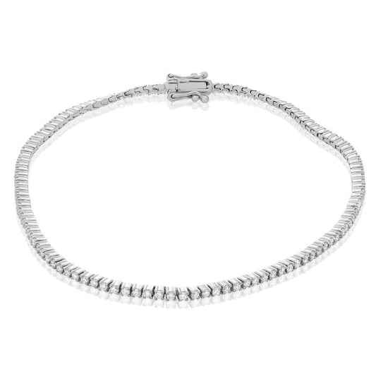 Pulseira feminina com corte brilhante brilhante de 4 quilates e diamantes WG 14K - harrychadent.pt